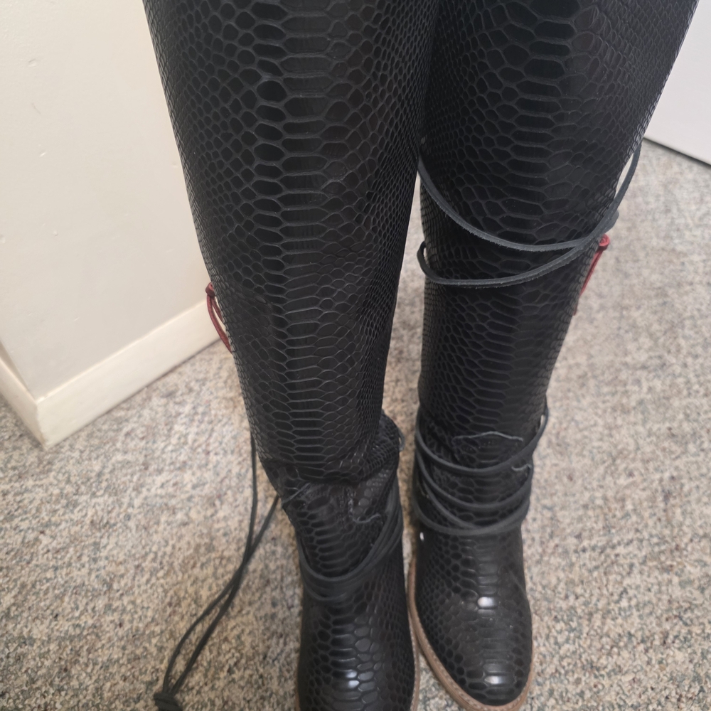 Freebird by Steven Black Snakeprint Coal Boots